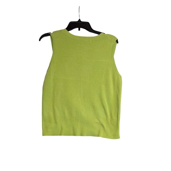 Madison Studio Lime Green Sleeveless Sweater Womens M silk blend - Picture 5 of 6